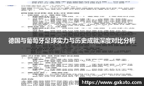 德国与葡萄牙足球实力与历史成就深度对比分析